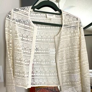 NWOT Sezane white cropped jacket/cardigan size 34